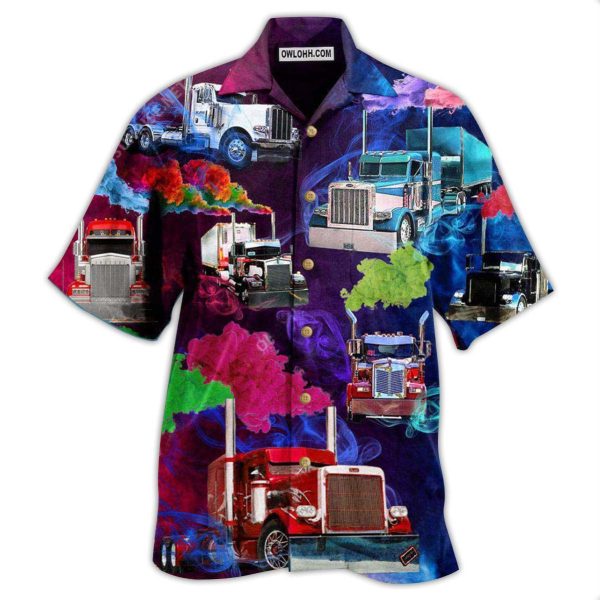 Truck You Can Smoke Here Truck Drivers With Colorful Smoke - Hawaiian Shirt Jezsport.com