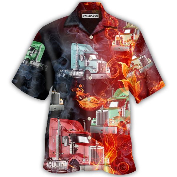 Truck Hot Racing Fire Style - Hawaiian Shirt Jezsport.com