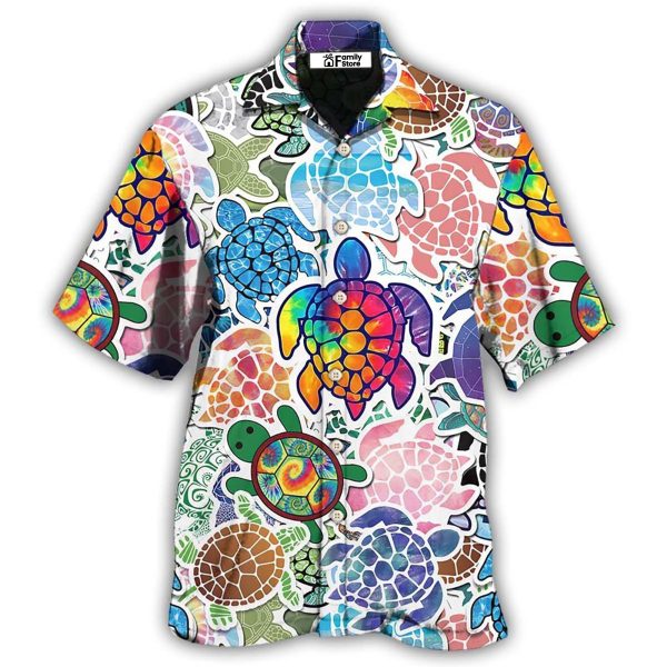 Turtle Color Mix Love Peace - Hawaiian Shirt Jezsport.com