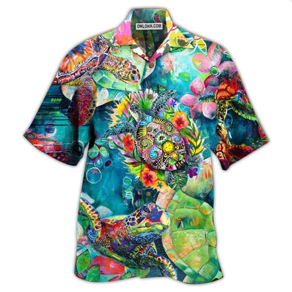 Turtle Colorful Love Sea - Hawaiian Shirt Jezsport.com