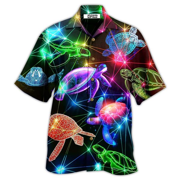 Turtle Fullcolor Neon Style Loves Ocean - Hawaiian Shirt Jezsport.com