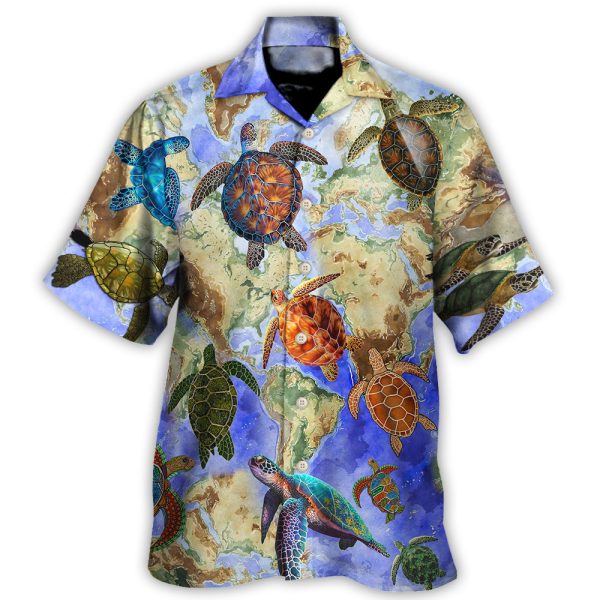 Turtle Swim Around The World - Hawaiian Shirt Jezsport.com