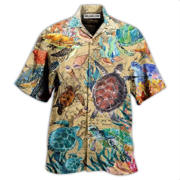 Turtle Under The Ocean - Hawaiian Shirt Jezsport.com