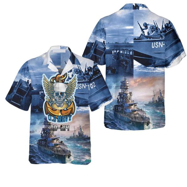 U.S Navy DD-214 Hawaiian Shirt, Proud Veteran Shirt Jezsport.com