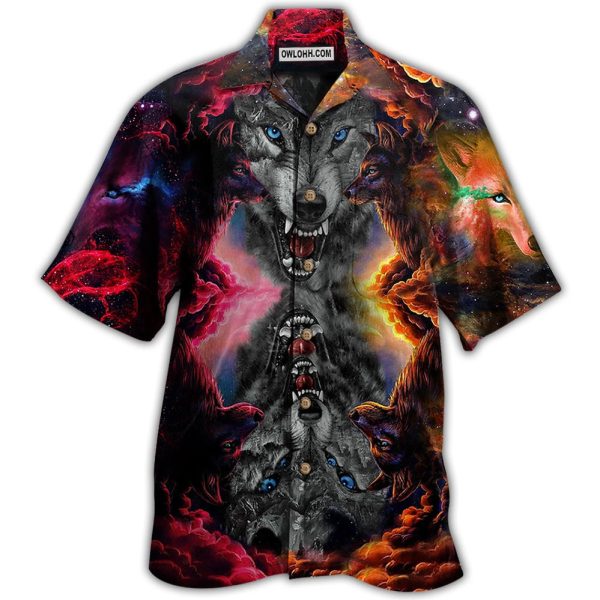 Wolf Loves Darkness Love Galaxy Sky - Hawaiian Shirt Jezsport.com