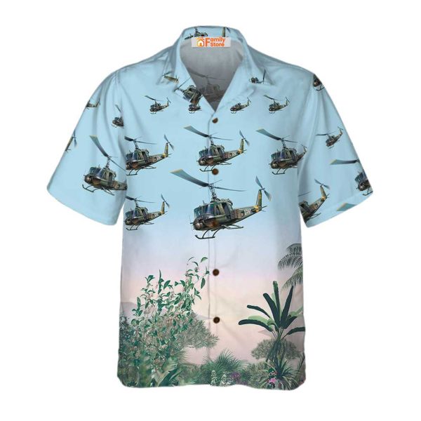 Us Army Helicopter Hawaiian Shirt, Tropical Helicopter Shirt Jezsport.com