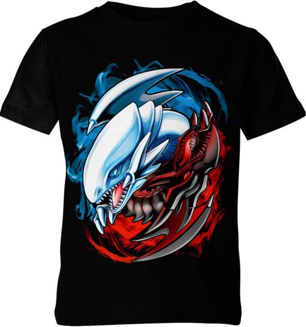 Blue Eyes White Dragon And Red Eyes Dark Dragoon From Yu-Gi-Oh Shirt Jezsport.com