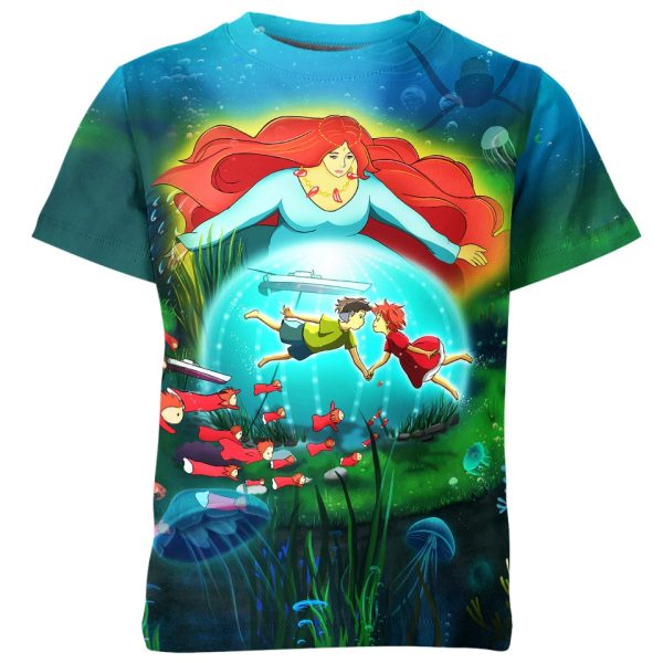 Ponyo On The Cliff By The Sea From Studio Ghibli Shirt Jezsport.com