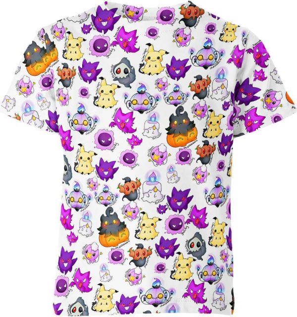 Gengar Mimikyu Gatsly Halloween From Pokemon Shirt Jezsport.com