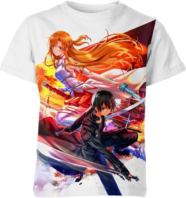 Kirito Kazuto Kirigaya And Yuuki Asuna From Sword Art Online Shirt Jezsport.com