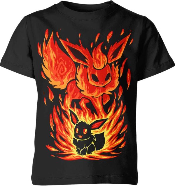 Flareon And Eevee From Pokemon Shirt Jezsport.com