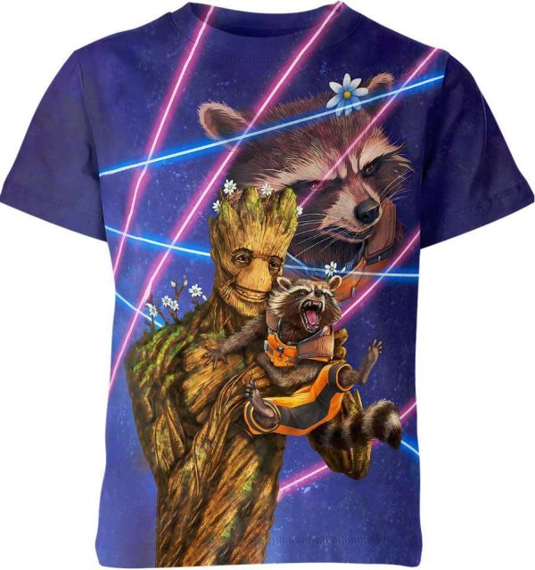 Rocket Raccoon And Groot Marvel Heroes Shirt Jezsport.com