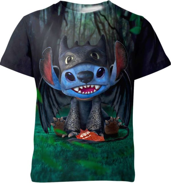 Toothless How To Train Your Dragon x Lilo And Stitch Shirt Jezsport.com