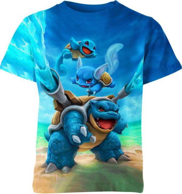 Squirtle Wartortle Blastoise From Pokemon Shirt Jezsport.com