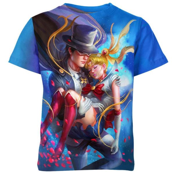 Tuxedo Mask And Usagi Tsukino From Sailor Moon Shirt Jezsport.com