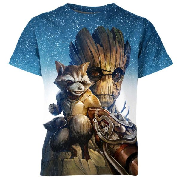 Groot And Rocket Raccoon Shirt Jezsport.com