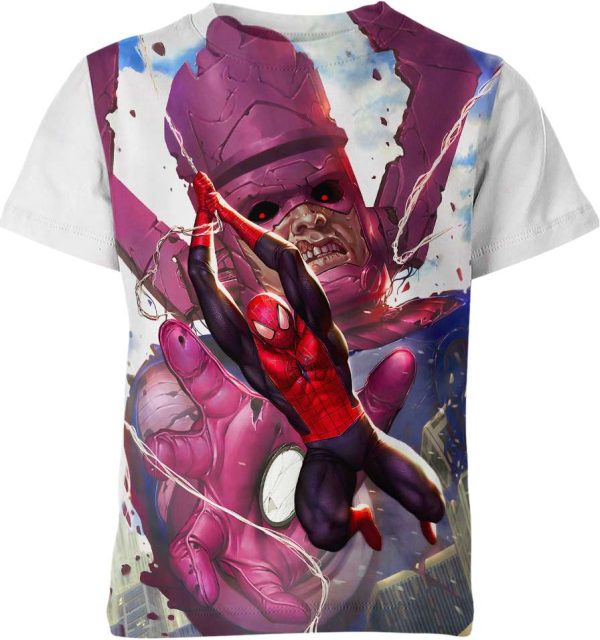 Galactus Vs Spider Man Shirt Jezsport.com