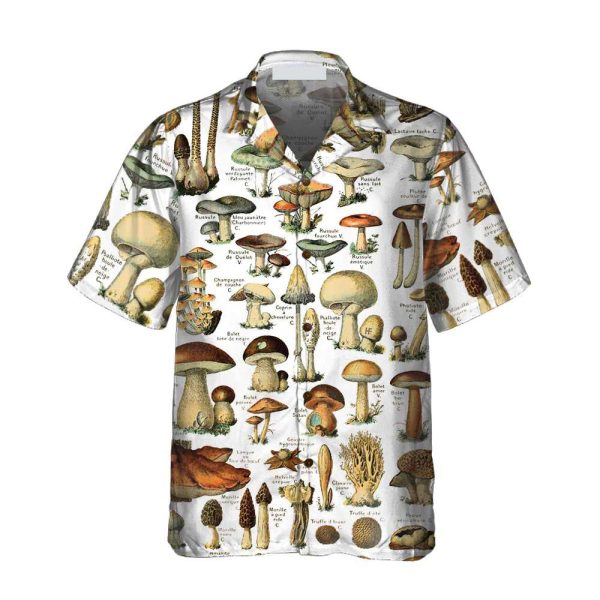 Vintage Fungi Types Of Mushroom Hawaiian Shirt - For Men & Women Jezsport.com