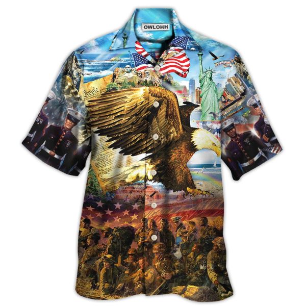 Veteran Call To Colors Freedom With Eagle - Hawaiian Shirt Jezsport.com