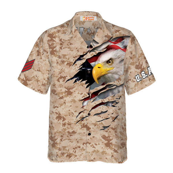 Veteran Proud US Desert Marine Camouflage Hawaiian Shirt Jezsport.com