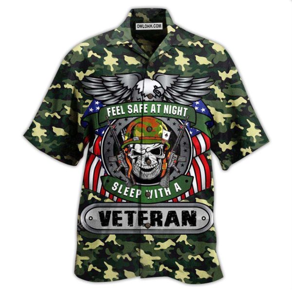 Veteran Feel Safe At Night Sleep With A Veteran - Hawaiian Shirt Jezsport.com