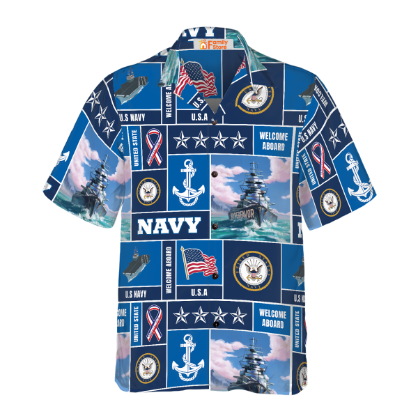 Veteran Soldier US Navy Welcome To Aboard Hawaiian Shirt Jezsport.com