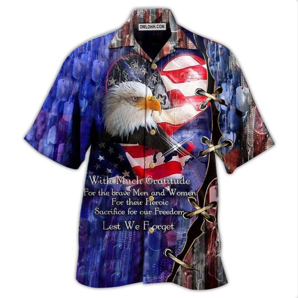 Veteran Thank You Veterans From The Heart With Eagle - Hawaiian Shirt Jezsport.com