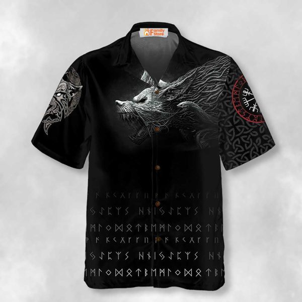 Viking Fenrir Wolf Hawaiian Shirt Jezsport.com