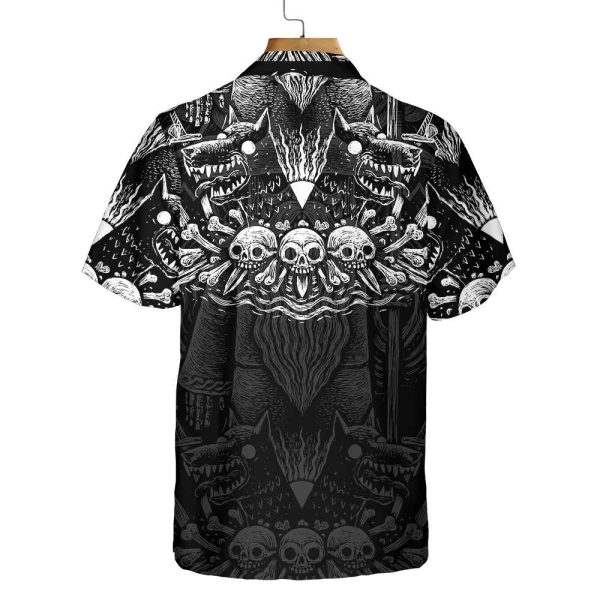 Black And White Viking Odin Norse Mythology Hawaiian Shirt Jezsport.com