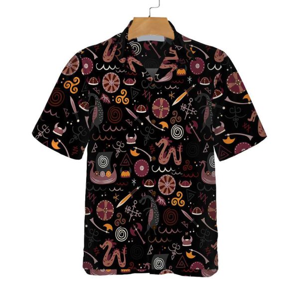 Viking Pattern Hawaiian Shirt, Funny Viking Style Shirt For Men And Women Jezsport.com