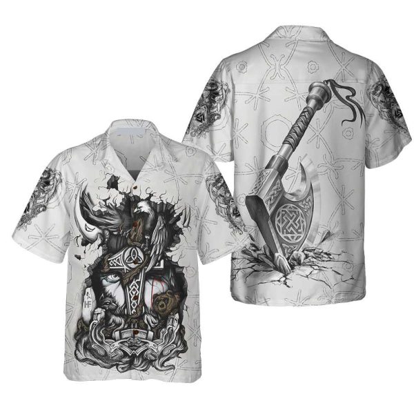 Viking Tattoo Hawaiian Shirt, Viking Odin Shirt For Men And Women Jezsport.com