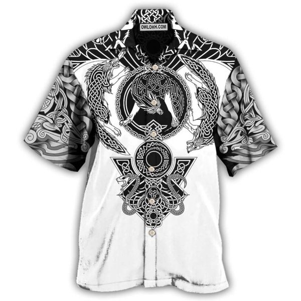 Viking Warrior Blood Black And White - Hawaiian Shirt Jezsport.com