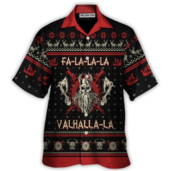 Viking Valhalla Black And Red - Hawaiian Shirt Jezsport.com