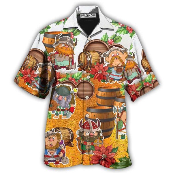 Viking Loves Beer Funny Christmas Style - Hawaiian Shirt Jezsport.com