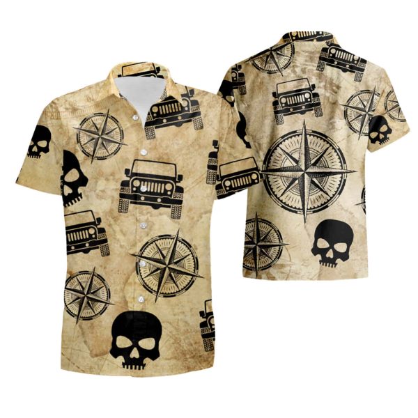 Vintage Jeep Skull Hawaiian Shirt summer shirt Jezsport.com