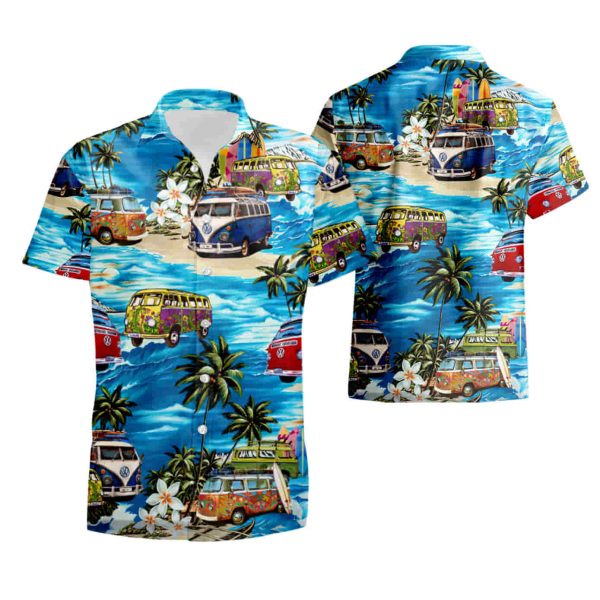 Volkswagen Bus Hawaiian Shirt summer shirt Jezsport.com