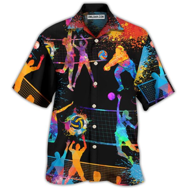 Volleyball Art Mix Color - Hawaiian Shirt Jezsport.com