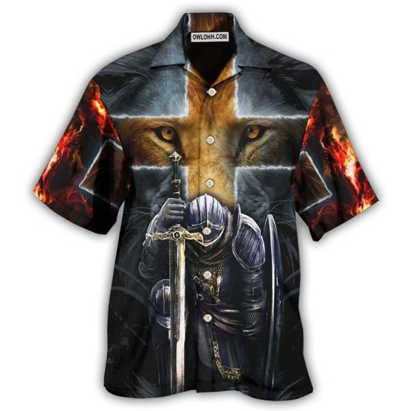 Warrior Of Christ Lion Cross - Hawaiian Shirt Jezsport.com