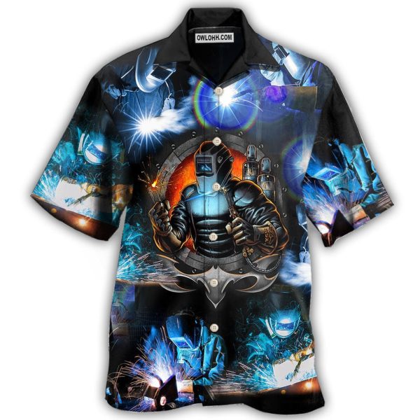 Welder Stunning Night With Blue Style - Hawaiian Shirt Jezsport.com