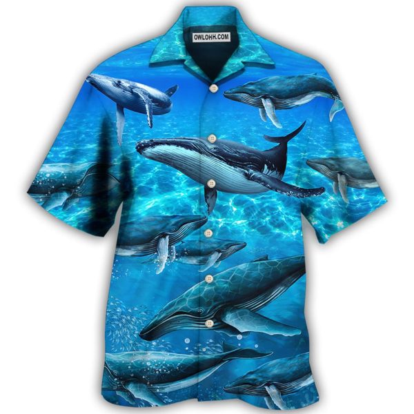 Whale Style In Blue Ocean - Hawaiian Shirt Jezsport.com