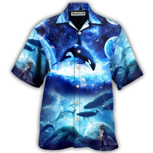 Whale Blue Galaxy Mysterious - Hawaiian Shirt Jezsport.com