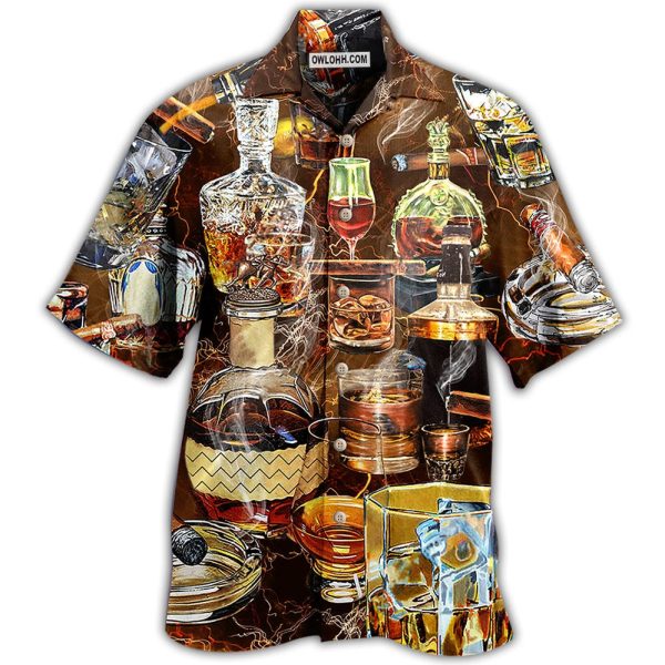 Wine Happiness Is Whisky - Hawaiian Shirt Jezsport.com