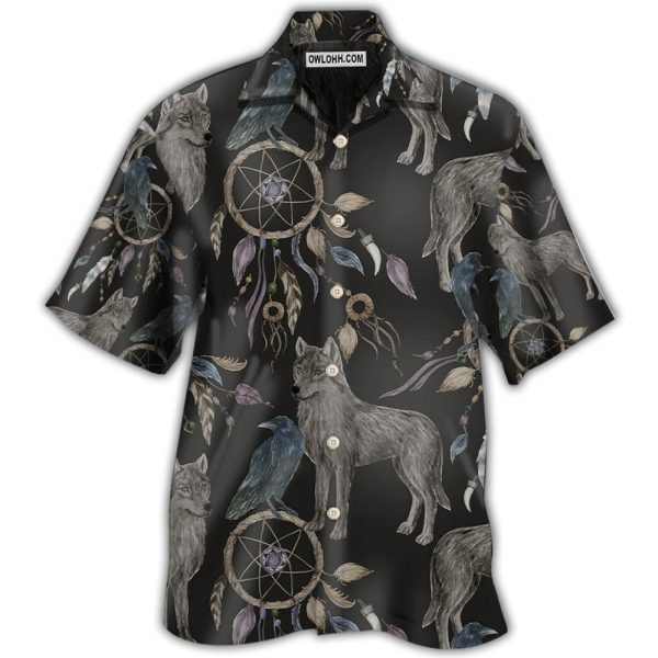 Wolf Dreamcatcher Dark Style - Hawaiian Shirt Jezsport.com