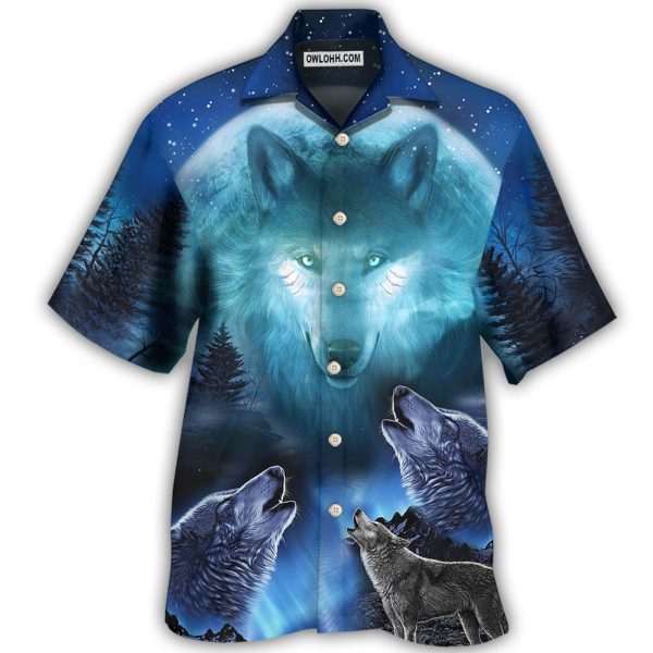 Wolf Gray And Blue - Hawaiian Shirt Jezsport.com