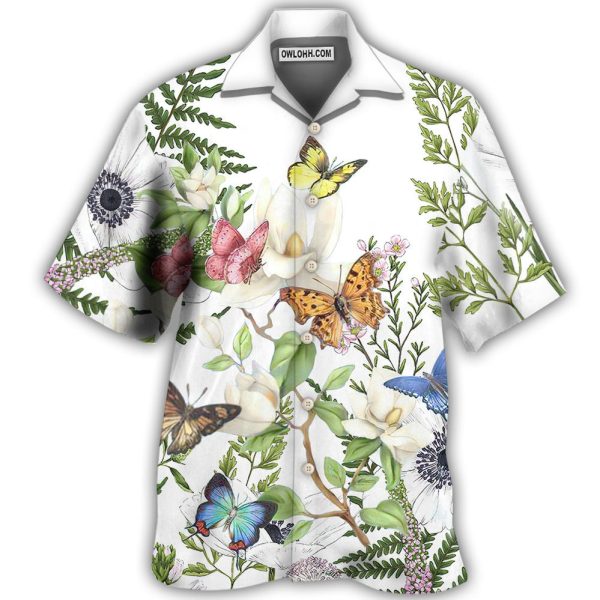 Butterfly Floral Beautiful - Hawaiian Shirt Jezsport.com