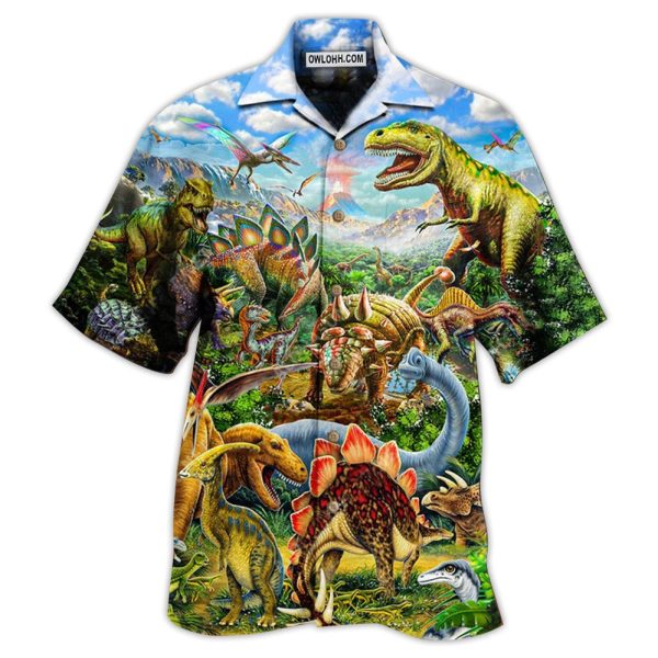 Jurassic Park Dinosaur Rawrsome World Blue Sky - Hawaiian Shirt Jezsport.com