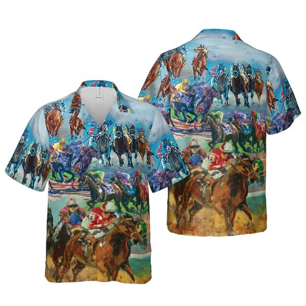 Kentucky Derby Horse Racing 3D Hawaiian Shirt Jezsport.com