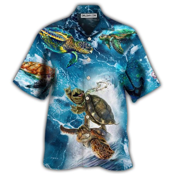 Turtle Swimming Over Sea - Hawaiian Shirt Jezsport.com