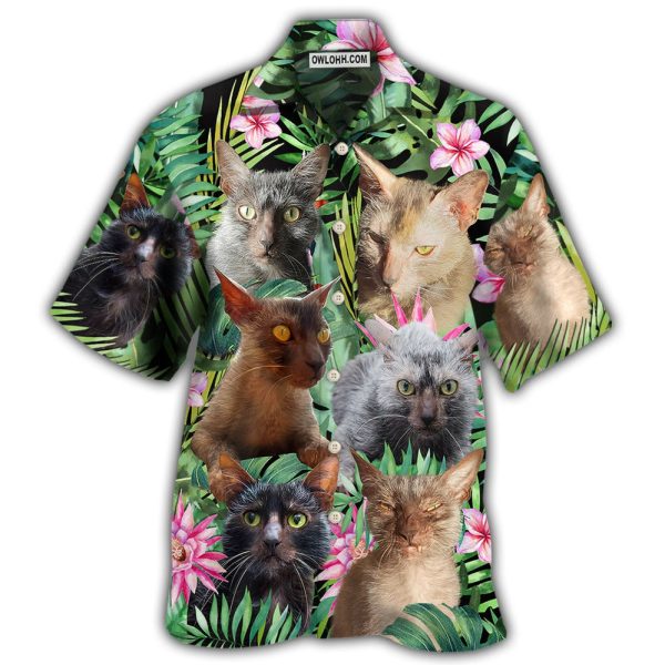 Lykoi Cat Love Beautiful Flower - Hawaiian Shirt Jezsport.com