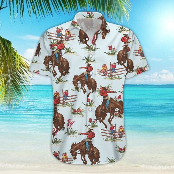 Cowboy Hawaiian Shirt - Awesome Cowboy Ridding Horse Hawaii Shirt Jezsport.com